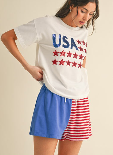 USA Sequin Flag Top