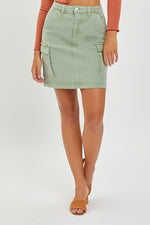 Olive Cargo Skirt
