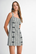 Black Bow Tweed Dress