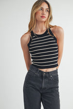 Sleeveless Striped Halter