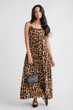 Pleated Leopard Dress