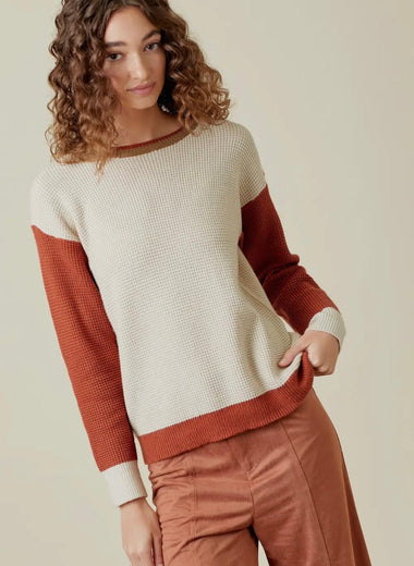 Almond Block Sweater